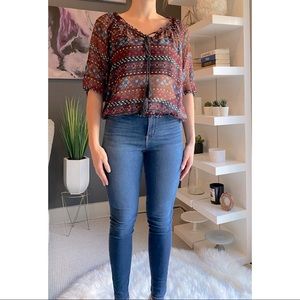 Floral Boho Multi Colored Printed Top